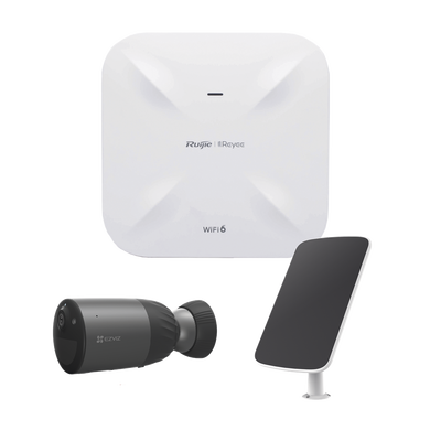 Kit de Cámaras Wi-Fi  con Access Point/ Incluye 1 Cámara de Batería  CS-BC1C / 1 Pane solar Mod. CS-CMT-SOLARPANEL-C / 1 Access Point RG-RAP6260(G)