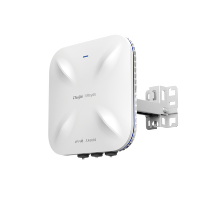 Punto de Acceso Wi-Fi 6 Industrial para Exterior Omnidireccional 5.95Gbps, MU-MIMO 4x4, 360°, Filtros Anti Interferencia y Auto Optimización con IA, puerto eth 2.5G y SFP