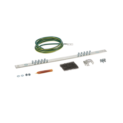 Kit de Puesta a Tierra con Jumper 6 AWG RGREJ696Y y Barra de Conexiones de 20 Orificios RGRB19U, para Rack de 19in