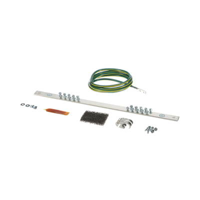 Kit de Puesta a Tierra con Jumper 6 AWG RGREJ696Y y Barra de Conexiones de 20 Orificios RGRB19U, para Rack de 19in