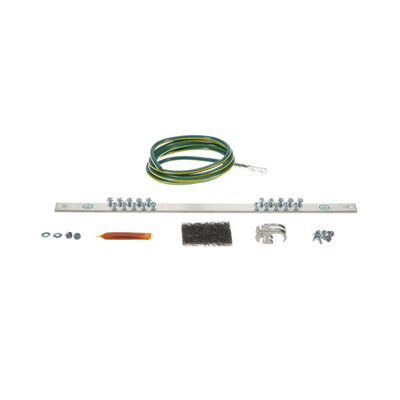 Kit de Puesta a Tierra con Jumper 6 AWG RGREJ696Y y Barra de Conexiones de 20 Orificios RGRB19U, para Rack de 19in