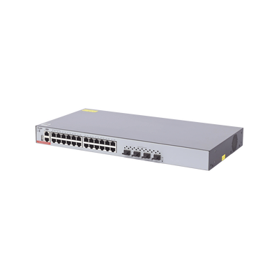 Switch Administrable Capa 3 con 24 puertos Gigabit + 4 SFP+ para fibra 10Gb, gestión gratuita desde la nube.