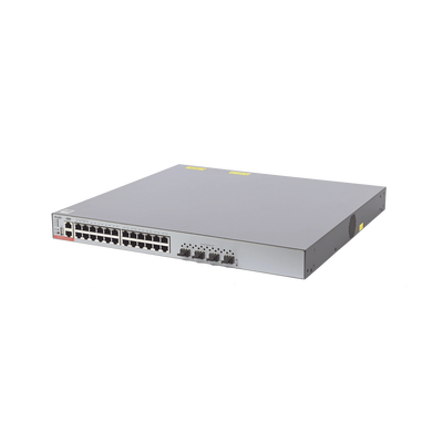 Switch Administrable Capa 3 PoE con 24 puertos Gigabit 802.3af/at + 4 SFP+ para fibra 10Gb, hasta 740 watts, gestión gratuita desde la nube.