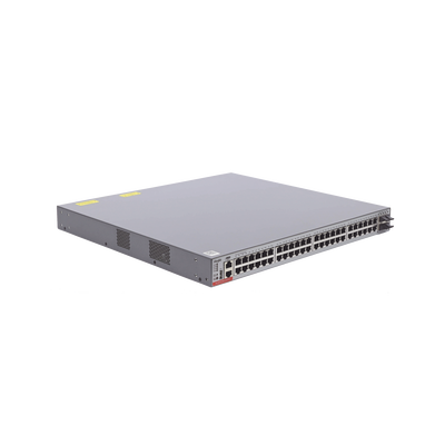 Switch Administrable Capa 3 PoE con 48 puertos Gigabit 802.3af/at + 4 SFP+ para fibra 10Gb, hasta 1,480 watts, gestión gratuita desde la nube.