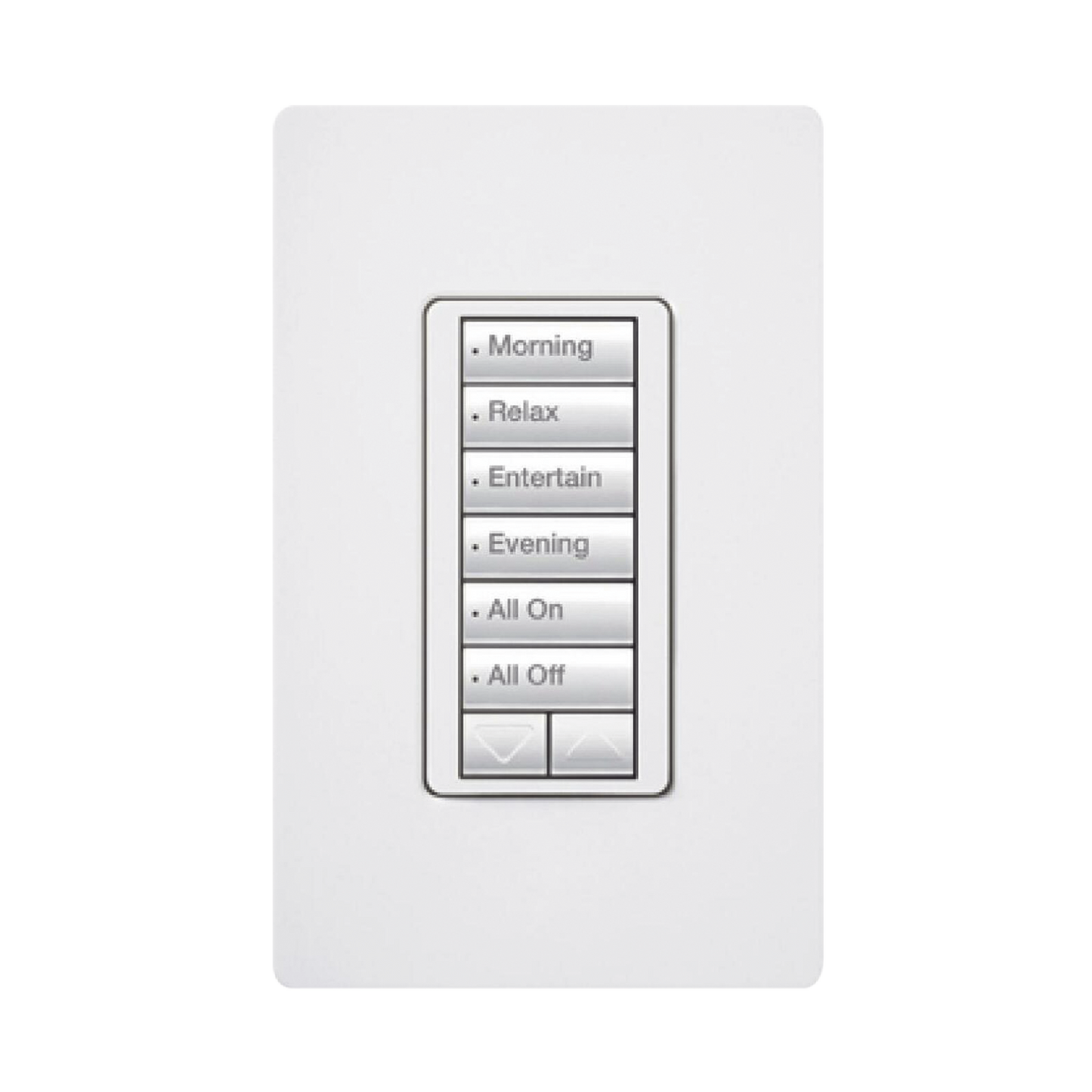 (RadioRA2) Teclado Seetouch Hibrido 6 botones, 2 botones subir/bajar, programe escenas diferentes en cada botÃ³n,puede instalarse en un interruptor de luz.