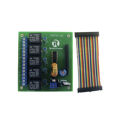 Tablilla interfaz de 5 relevadores con arnés 20x2 pines para Raspberry Pi