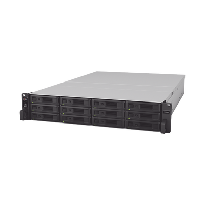 Servidor NAS para Rack (2 U) de 12 Bahías (Expandible a 36 Bahías) / Hasta 648 TB / 8 GB RAM / Servicio Nube Gratis (P2P) / Administración Remota y Respaldo Programado