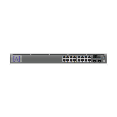 Switch Gigabit PoE+ Administrable / 16 puertos 10/100/1000 Mbps + 2 Puertos SFP Uplink / Hasta 120W / Alta LabsCloud.