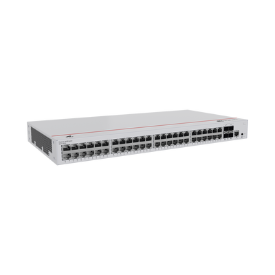 Switch Gigabit Administrable PoE Capa 2 / 48 puertos 10/100/1000 Mbps (PoE) / 4 Puertos SFP+ Uplink / 380W / PoE Perpetuo / Administración Nube Gratis