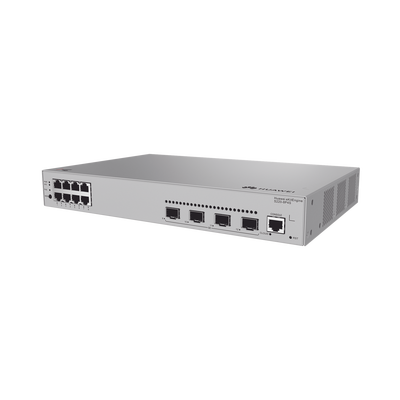 Switch Gigabit Administrable PoE Capa 2 / 8 puertos 10/100/1000 Mbps (PoE) / 4 Puertos SFP Uplink / 125W / PoE Perpetuo / Administración Nube Gratis