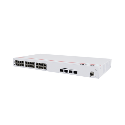 Switch Gigabit Administrable PoE Capa 3 / 24 puertos 10/100/1000 Mbps (PoE) / 4 Puertos SFP+ Uplink / 400W / PoE Perpetuo / iStack / Administración Nube Gratis