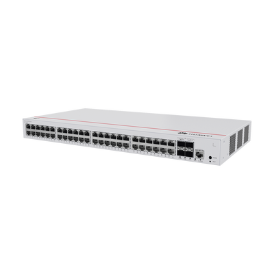 Switch Gigabit Administrable PoE Capa 3 / 48 puertos 10/100/1000 Mbps (PoE) / 4 Puertos SFP Uplink / 380W / PoE Perpetuo / iStack / Administración Nube Gratis