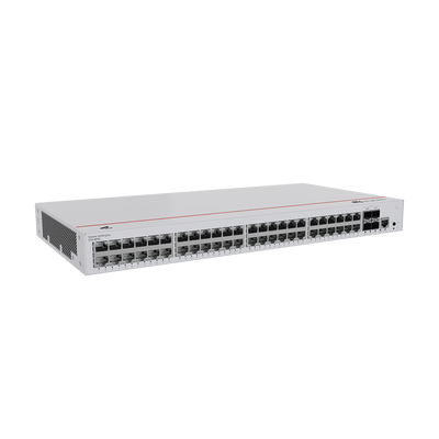 Switch Gigabit Administrable PoE Capa 3 / 48 puertos 10/100/1000 Mbps (PoE) / 4 Puertos SFP+ Uplink / 380W / PoE Perpetuo / iStack / Administración Nube Gratis