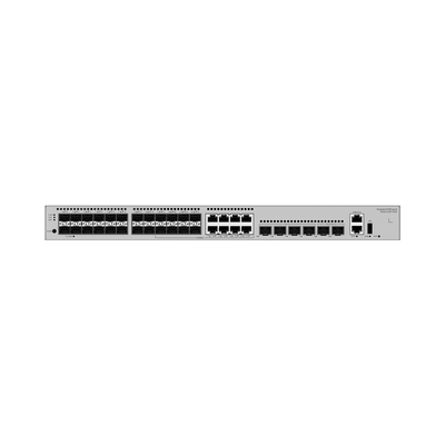 Switch Gigabit Administrable Capa 3 / 24 puertos SFP / 8 puertos 10/100/1000 Mbps (Combo) / 4 Puertos SFP+ / 2 Puertos SFP+ 12GE Stack / iStack /Administración Nube Gratis