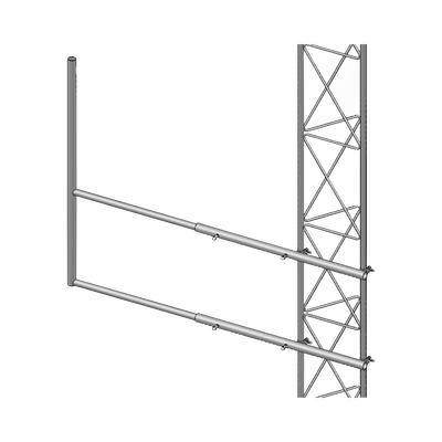 Brazo tipo "F" para tramos STZ-30, galvanizado por electrólisis.