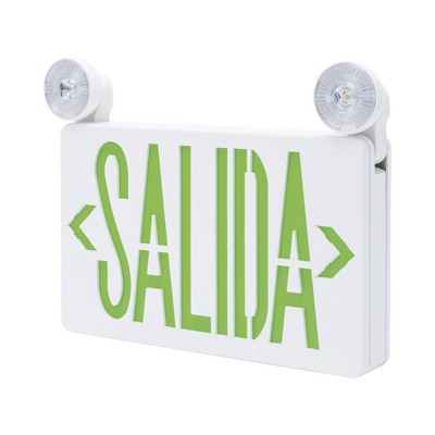 Letrero de Emergencia LED DUAL de SALIDA con Luz de Emergencia/Montaje Universal (pared, lateral o Techo)/Batería de Respaldo Incluida