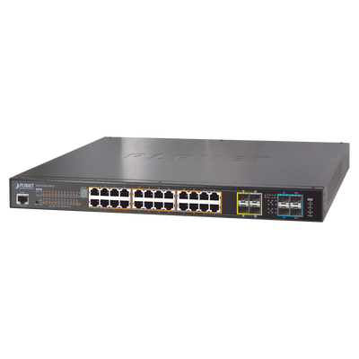 Switch administrable L2+ Stack de 24 puertos PoE+ 802.3at + 2 Puertos 10G SFP /440W