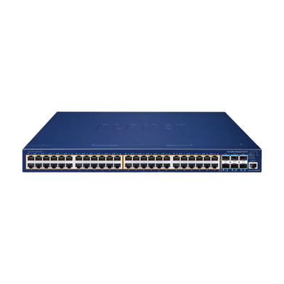 Switch Administrable Stacking Capa 3, 48 Puertos PoE Gigabit 802.3at, 6 Puertos SFP de 10 G, Incluye Fuente Redundante de 55 V cc