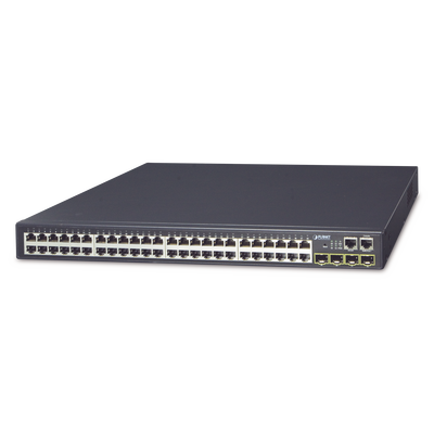 Switch Stack Administrable Capa 3 de 48 puertos 1Gbps + 4 puertos SFP 1Gbps Throughput 77 Mpps