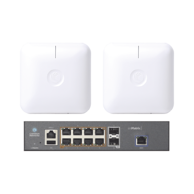 Starter Kit Wi-Fi Empresarial de 2 Access Point PLE410 y 1 Switch PoE EX1010P