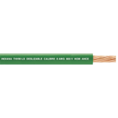 Cable de Cobre Recubierto THW-LS Calibre 4 AWG 19 Hilos Color Verde (Retazo 1 Metro)