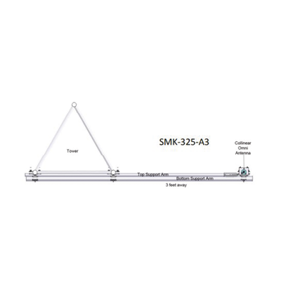 Montaje Lateral Ajustable en Kit para Montaje de Antenas de 6.35 cm. de Diámetro-Base y 91 cm. de Distancia de Separación a la Torre.