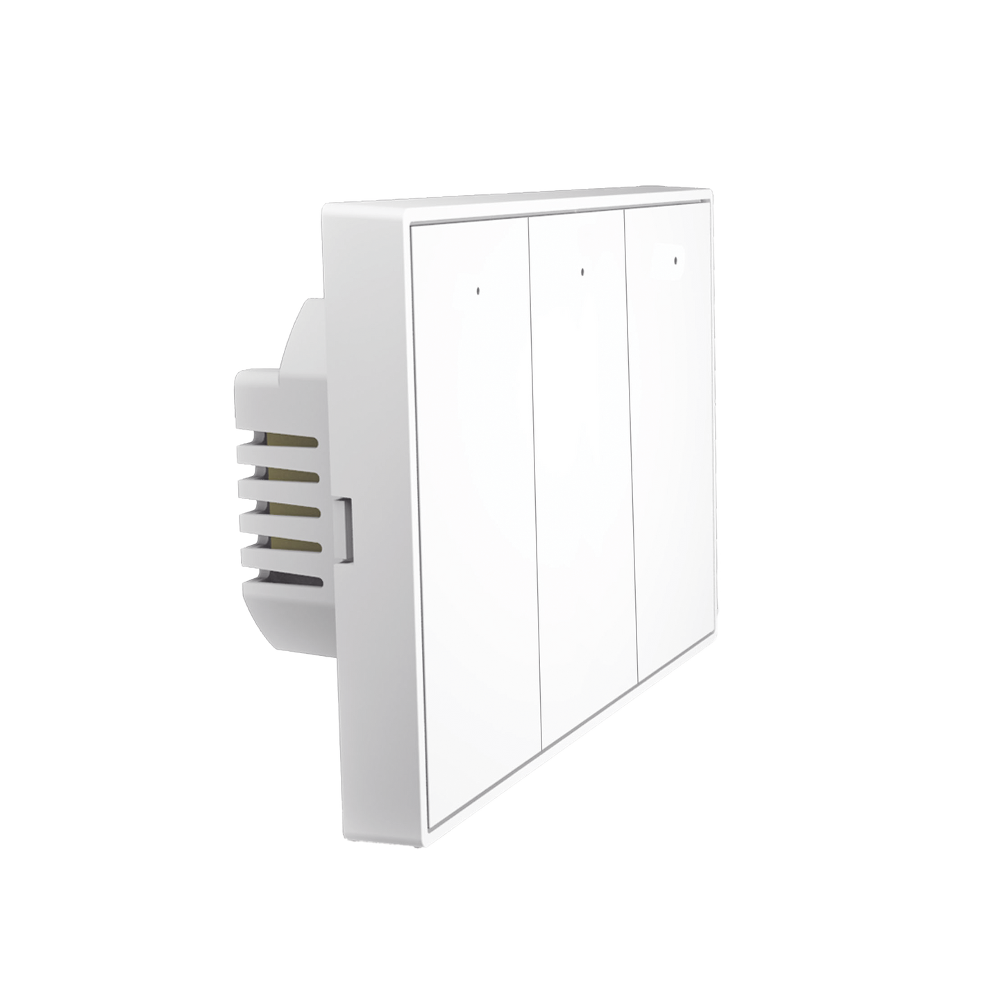 Interruptor On/Off panel táctil touch inalámbrico ZigBee Plus 3 botones. Compatible Control Akubela