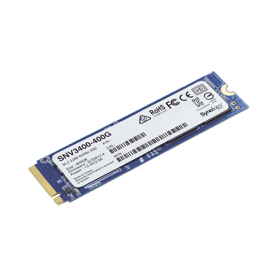 SSD 400GB NVMe M.2 2280, diseñada para Synology NAS con ranuras M.2 integradas