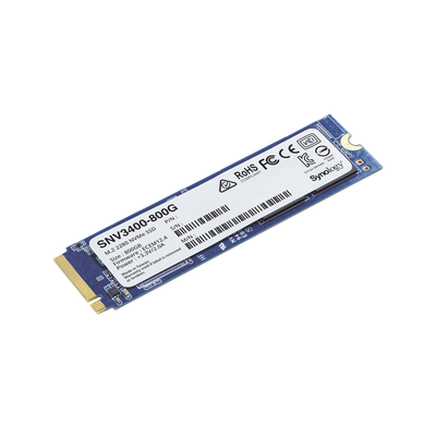 SSD 800GB NVMe M.2 2280, diseñada para Synology NAS con ranuras M.2 integradas