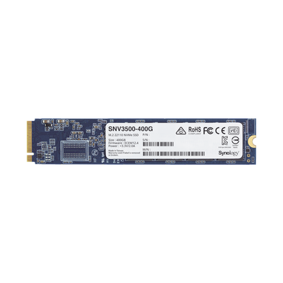 SSD 400GB NVMe M.2 22110, diseñada para Synology NAS con ranuras M.2 integradas