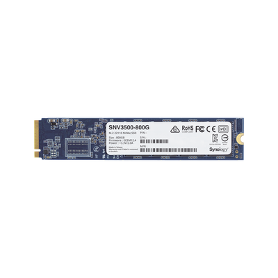 SSD 800GB NVMe M.2 22110, diseñada para Synology NAS con ranuras M.2 integradas