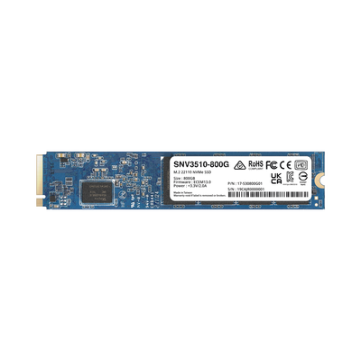 SSD 800GB NVMe M.2 22110, diseñada para Synology NAS con ranuras M.2 integradas