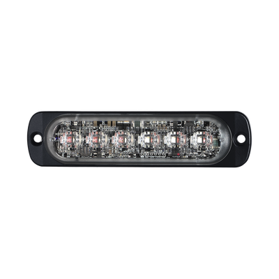 Luz Auxiliar de 12 LED, Rojo/Azul, SAE, Bisel Negro, Lente Transparente