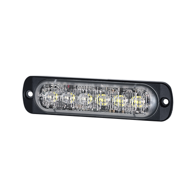 Luz Auxiliar de 12 LED, Rojo/Azul, SAE, Bisel Negro, Lente Transparente