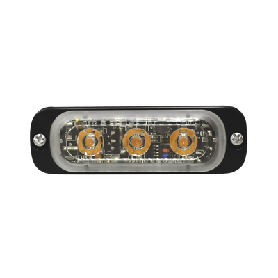 Luz Auxiliar de 3 LED, Ambar, SAE, 12-24 Vcd, Lente transparente