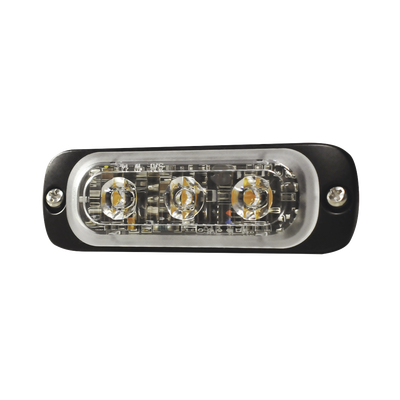 Luz Auxiliar de 3 LED, Ambar, SAE, 12-24 Vcd, Lente transparente