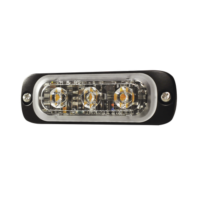 Luz Auxiliar de 3 LED, Roja, SAE, 12-24 Vcd, Lente transparente