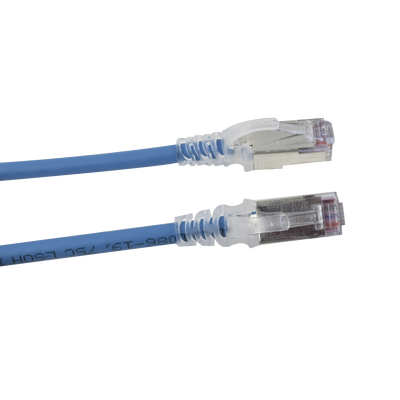 Patch Cord "Skinny" Cat6A Blindado S/FTP, 5ft, Diámetro Reducido 28 AWG, Color Azul