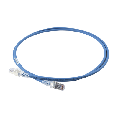 Patch Cord "Skinny" Cat6A Blindado S/FTP, 5ft, Diámetro Reducido 28 AWG, Color Azul