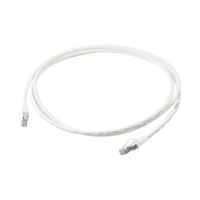 Patch Cord "Skinny" Cat6A Blindado S/FTP, 7ft, Diámetro Reducido 28 AWG, Color Blanco