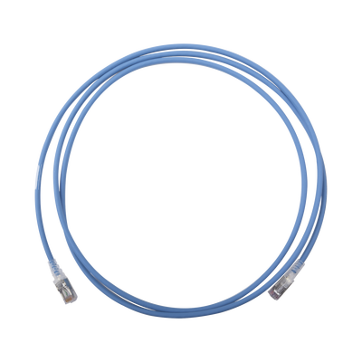 Patch Cord "Skinny" Cat6A Blindado S/FTP, 7ft, Diámetro Reducido 28 AWG, Color Azul