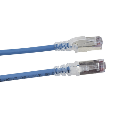 Patch Cord "Skinny" Cat6A Blindado S/FTP, 10ft, Diámetro Reducido 28 AWG, Color Azul