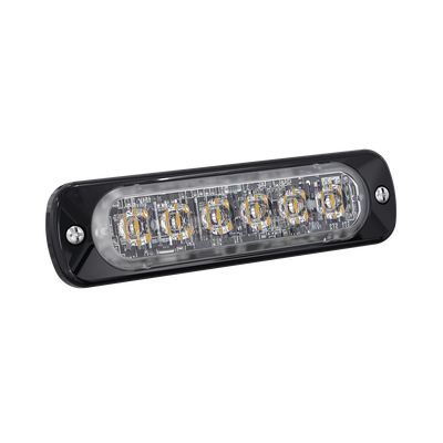 Luz Auxiliar de 6 LED, Azul, Bisel Negro, Lente Transparente