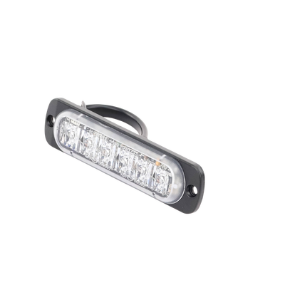 Luz Auxiliar de 6 LED, Azul, Bisel Negro, Lente Transparente