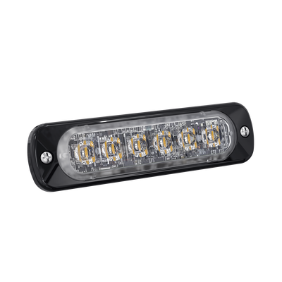 Luz Auxiliar de 6 LED, Azul, Bisel Negro, Lente Transparente