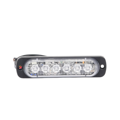 Luz Auxiliar de 6 LED, Azul, Bisel Negro, Lente Transparente