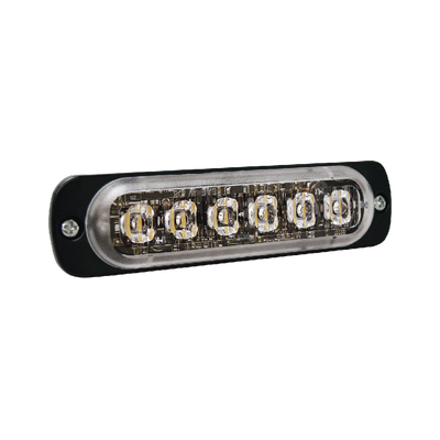 Luz Auxiliar de 6 LED, Azul, Bisel Negro, Lente Transparente