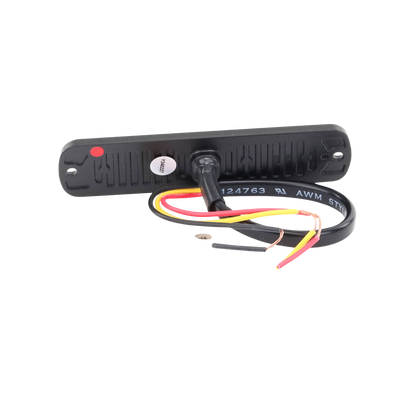 Luz Auxiliar de 6 LED, Roja, Bisel Negro, Lente Transparente