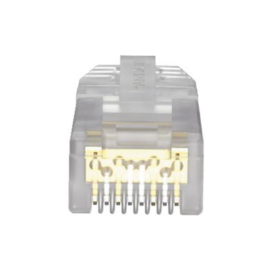 Plug RJ45 Cat6A, Para Cable UTP de Calibre 23-24 AWG, Chapado en Oro de 50 micras, Paquete de 100 piezas