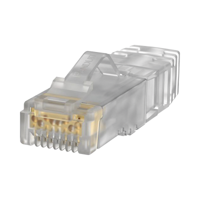 Plug RJ45 Cat6A, Para Cable UTP de Calibre 26 AWG, Chapado en Oro de 50 micras, Paquete de 100 piezas